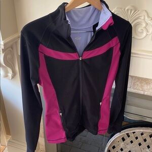 Old Navy Active medium m Black and Pink track workout full zip jacket thumbholes